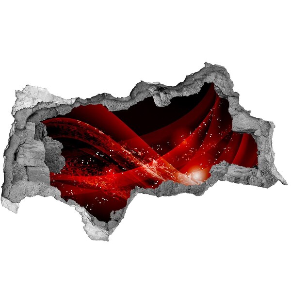 Adesivo con vista dietro il muro Vortice rosso nel cemento