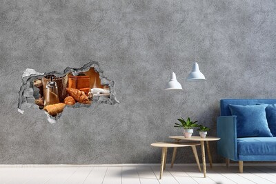 Sticker effetto rottura muro Festa al caffè