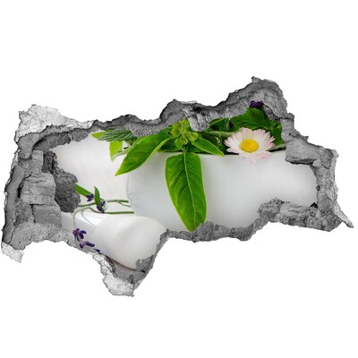 Sticker effetto rottura muro Vegetazione verde nel muro danneggiato