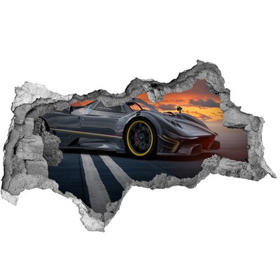 Sticker effetto rottura muro Un'auto da corsa in pista