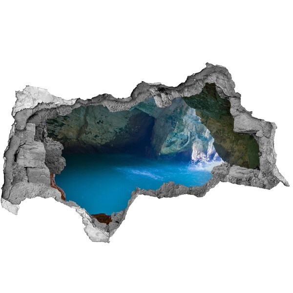 Adesivo con vista dietro il muro Baia nella grotta
