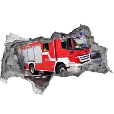 Decorazione da parete buco nel muro Camion dei pompieri in azione