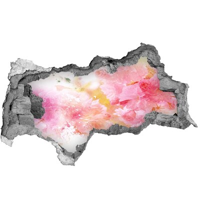 Decorazione da parete buco nel muro Un paesaggio floreale dietro un buco nel muro