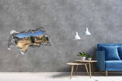 Adesivo con vista dietro il muro Un'oasi nel deserto