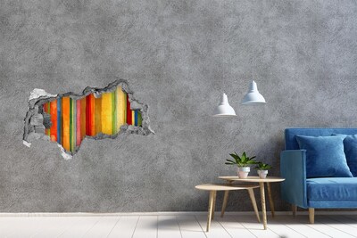 Decorazione da parete buco nel muro Strisce colorate su un muro danneggiato