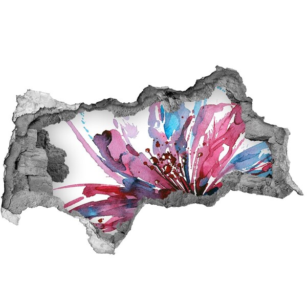 Adesivo con vista dietro il muro Un fiore in un muro in rovina