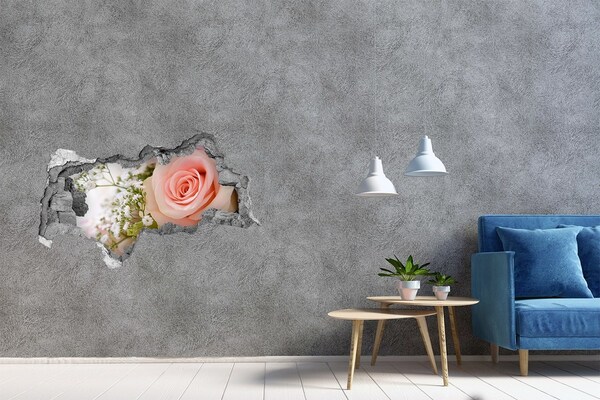Decorazione da parete buco nel muro Una rosa in una composizione floreale