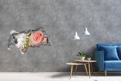 Decorazione da parete buco nel muro Una rosa in una composizione floreale