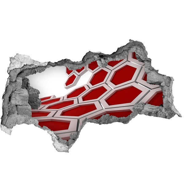 Sticker effetto rottura muro Labirinto rosso nel cemento