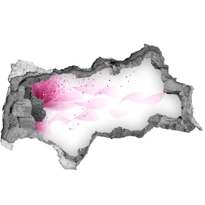 Sticker effetto rottura muro Un'onda rosa filtra attraverso il buco nel muro