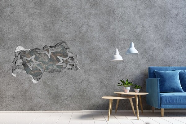 Decorazione da parete buco nel muro Muro spezzato con stelle
