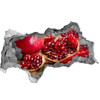 Adesivo con vista dietro il muro Melograno in un buco nel muro