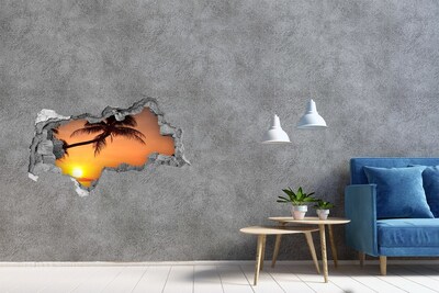 Decorazione da parete buco nel muro Tramonto su una spiaggia tropicale