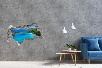 Decorazione da parete buco nel muro Baia tropicale con acque turchesi