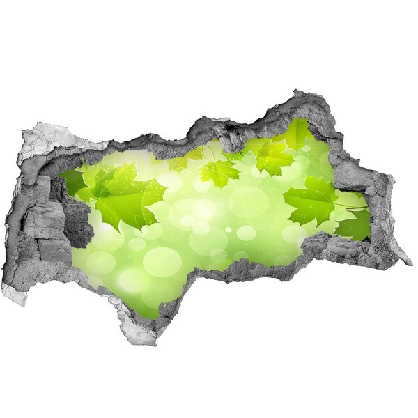 Adesivo con vista dietro il muro Un'oasi verde tra le foglie