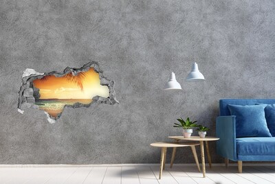 Adesivo con vista dietro il muro Spiaggia tropicale al tramonto