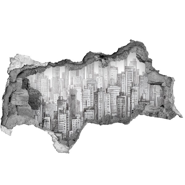 Decorazione da parete buco nel muro La città dietro le mura