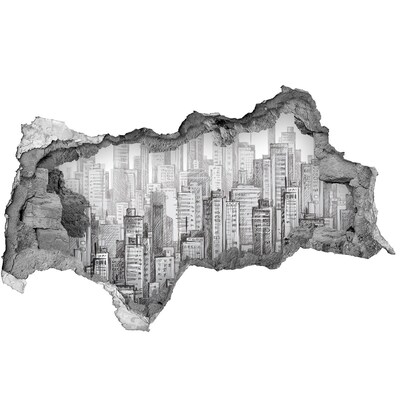 Decorazione da parete buco nel muro La città dietro le mura