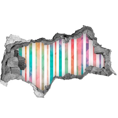 Decorazione da parete buco nel muro Geometrie colorate dietro il buco nel muro