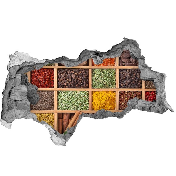 Sticker effetto rottura muro Una cucina piena di spezie