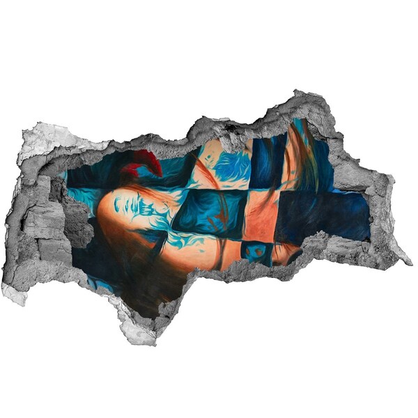 Adesivo con vista dietro il muro Un corpo immerso nel colore