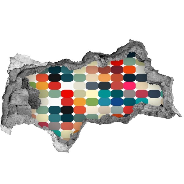 Decorazione da parete buco nel muro Mosaico colorato attraverso un buco nel muro