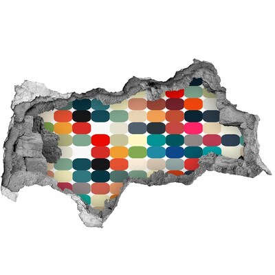 Decorazione da parete buco nel muro Mosaico colorato attraverso un buco nel muro