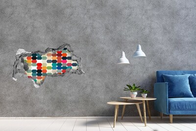 Decorazione da parete buco nel muro Mosaico colorato attraverso un buco nel muro