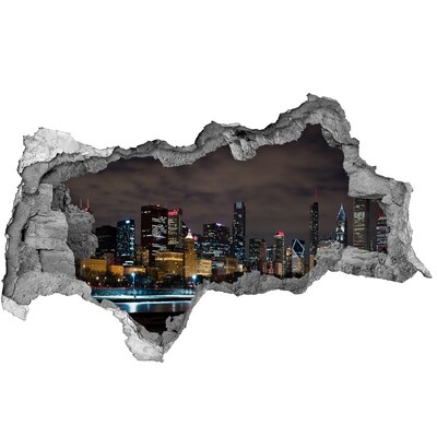 Decorazione da parete buco nel muro Panorama notturno della città