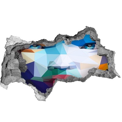 Sticker effetto rottura muro Un paesaggio nei colori della geometria