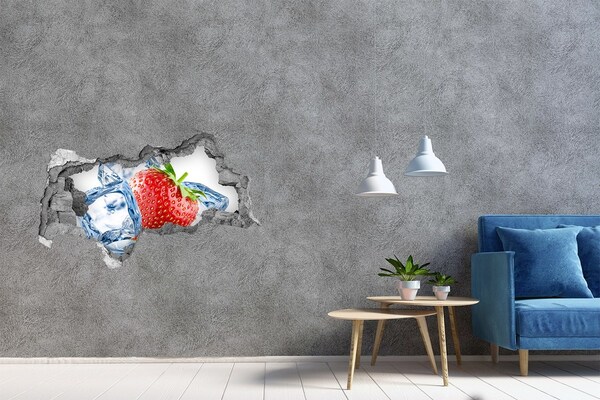 Decorazione da parete buco nel muro Fragola succosa nel ghiaccio