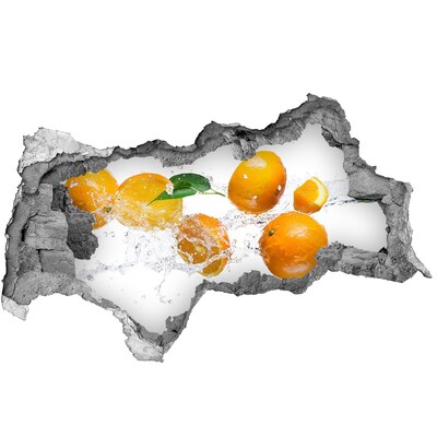 Sticker effetto rottura muro Agrumi in una danza acquatica