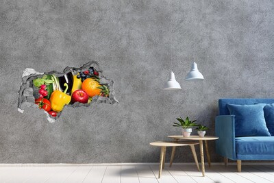 Decorazione da parete buco nel muro Frutta e verdura in un buco nel muro