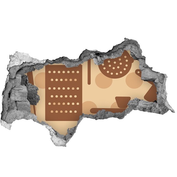 Sticker effetto rottura muro Interni con un motivo retrò