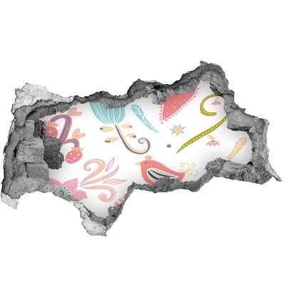 Adesivo con vista dietro il muro Il mondo colorato dietro il buco