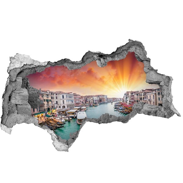 Sticker effetto rottura muro Venezia all'alba