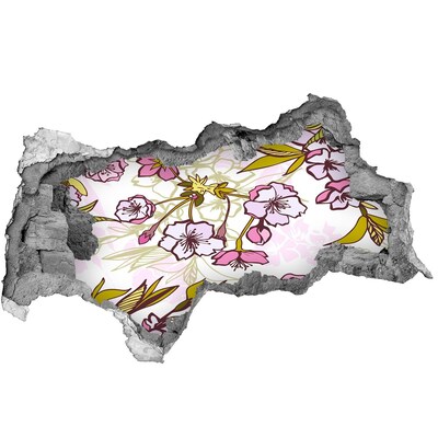 Adesivo con vista dietro il muro Un paradiso di fiori dietro il muro