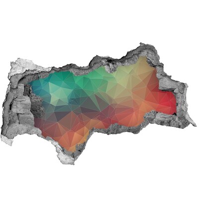 Sticker effetto rottura muro Geometrie colorate in un buco nel muro