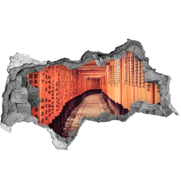 Adesivo con vista dietro il muro Santuario Fushimi Inari