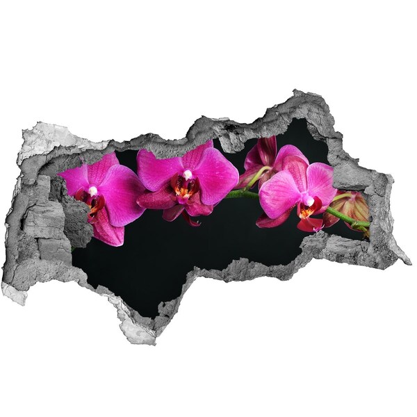 Sticker effetto rottura muro Orchidea attraverso il muro