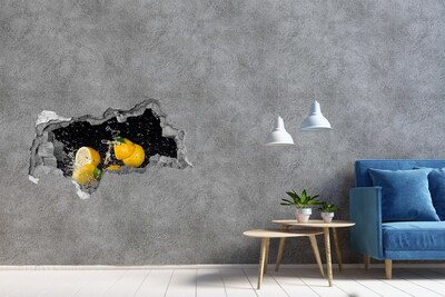 Decorazione da parete buco nel muro Esplosione di limone in acqua