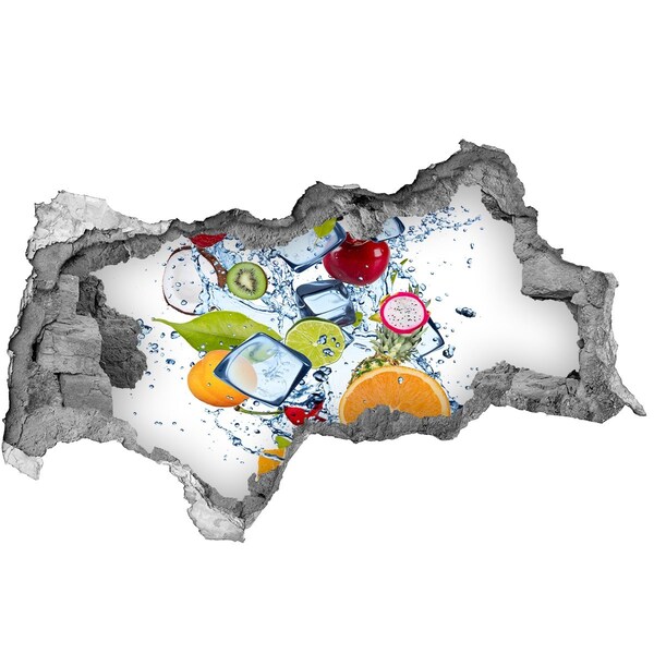 Adesivo con vista dietro il muro Cascata di ghiaccio alla frutta