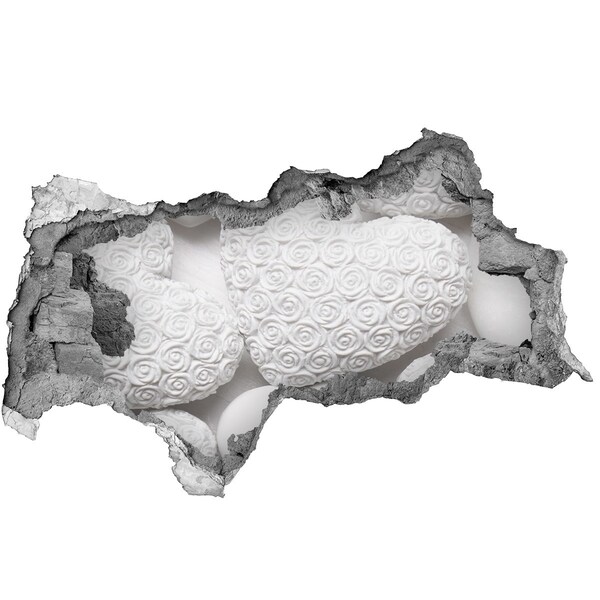 Decorazione da parete buco nel muro Rose bianche in un buco nel muro