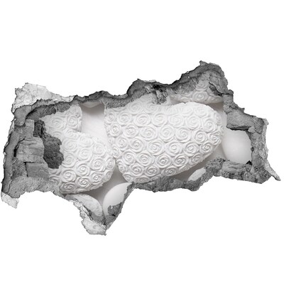 Decorazione da parete buco nel muro Rose bianche in un buco nel muro