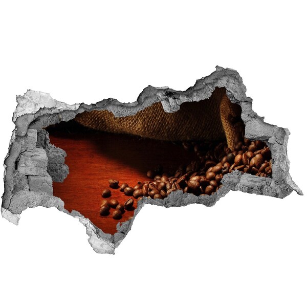 Adesivo con vista dietro il muro Caffè in un muro in rovina