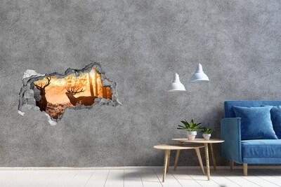 Decorazione da parete buco nel muro L'alba nella foresta