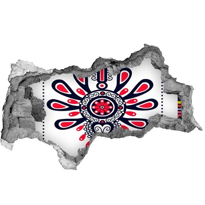 Sticker effetto rottura muro Motivo etnico colorato in un buco nel muro