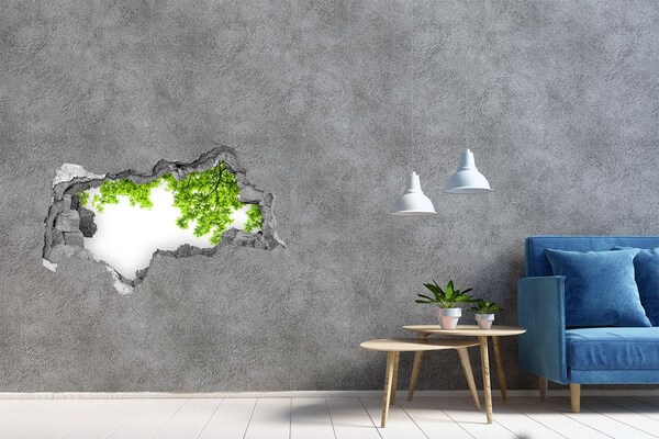 Decorazione da parete buco nel muro Un'oasi verde dietro il muro