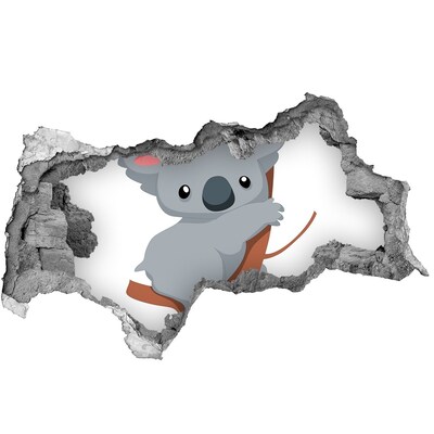 Sticker effetto rottura muro Koala in un buco nel muro