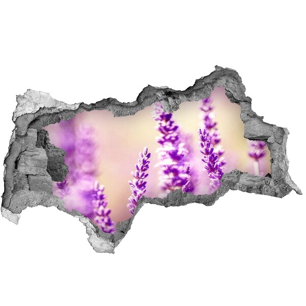 Decorazione da parete buco nel muro Fiori di lavanda in un muro in rovina